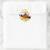 Sticker Rond Brunéi Darussalam déchiré le drapeau (Sac)