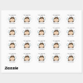Sticker Rond Brunette Angel (Feuille)