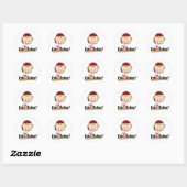 Sticker Rond Brunette Boy Baseball 2e anniversaire (Feuille)