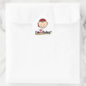 Sticker Rond Brunette Boy Baseball 2e anniversaire (Sac)