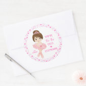 Sticker Rond Brunette Tu Cute Ballerina (Enveloppe)