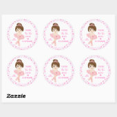 Sticker Rond Brunette Tu Cute Ballerina (Feuille)