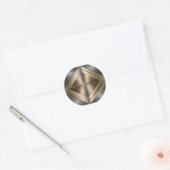 Sticker Rond Brushed Metallic Geometric Diamond Pattern (Enveloppe)