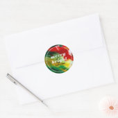 Sticker Rond Brushstrokes Festive Abstrait Arrière - plan de No (Enveloppe)