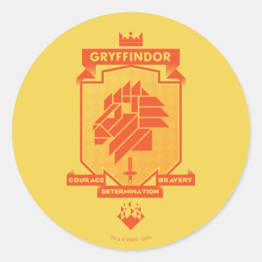 Sticker Rond Brutalist GRYFFINDOR™ Crest (Devant)