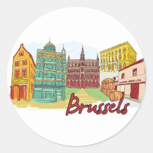Sticker Rond Bruxelles Belgique