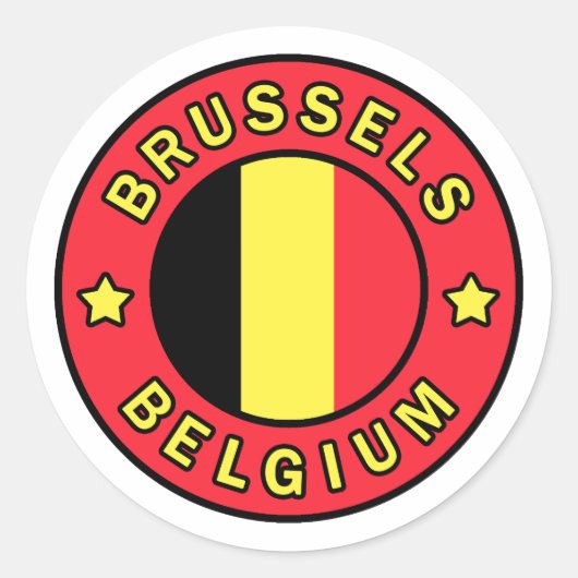 Sticker Rond Bruxelles Belgique (Devant)