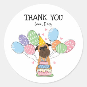 Sticker Rond Bruxelles Griffon Anniversaire Fête Favoriser Tags