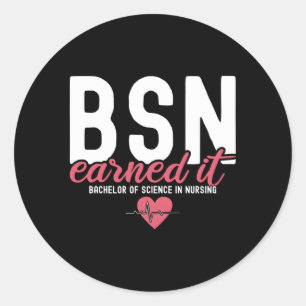 Sticker Rond Bsn Rn Bacheliers De Science En Soins Infirmiers L