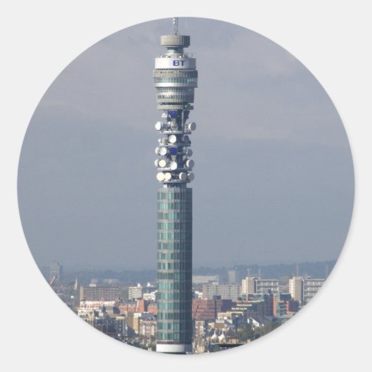 Sticker Rond BT Tower, Londres, Angleterre. (Devant)