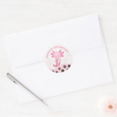 Sticker Rond Bubble rose Axolotl Lait Boba Tea Fête d'anniversa (Enveloppe)
