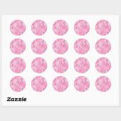 Sticker Rond Bubble rose Coeurs mignonette Girly 90's Style Ann (Feuille)