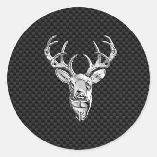 Sticker Rond Buck d'argent sur la décoration de fibre de carbon