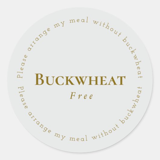 Sticker Rond Buckwheat-Free Request Sticker, Light-gray - Brown (Devant)