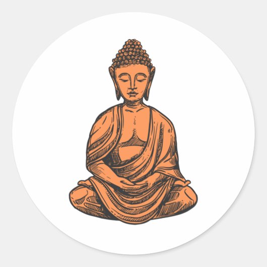 Sticker Rond Buda Minimalista (Devant)
