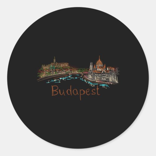 Sticker Rond Budapest Hongrie (Devant)