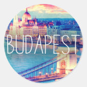Sticker Rond Budapest vintage (Devant)