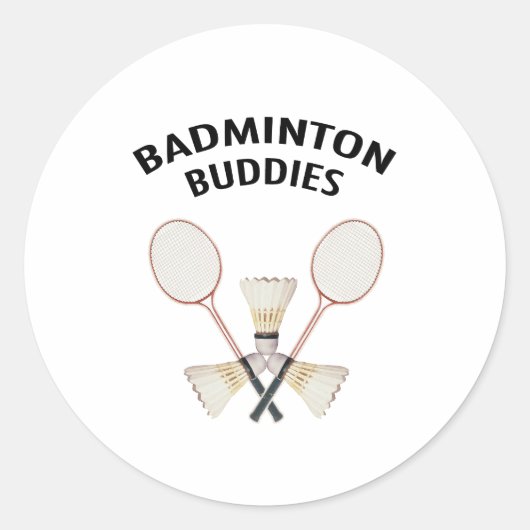 Sticker Rond Buddies de Badminton (Devant)