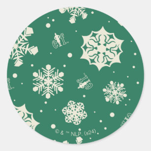Sticker Rond Buddy le Motif Elf Snowflake