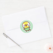 Sticker Rond Budgerigar / Pastel rainbow green female (Enveloppe)