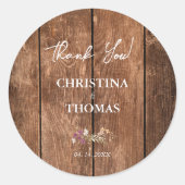 Sticker Rond Budget Bois rustique et Mariage campagnard Fleur s (Devant)