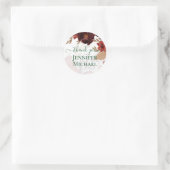 Sticker Rond Budget Bourgogne Orange Chute Mariage Floral (Sac)