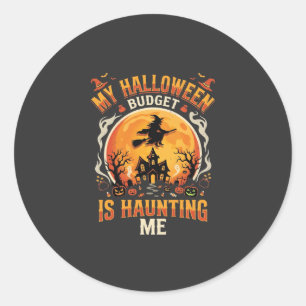 Sticker Rond Budget de terreur pour Halloween