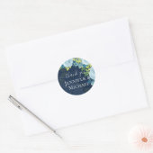 Sticker Rond Budget Dusty Blue Flowers Sage Mariage (Enveloppe)