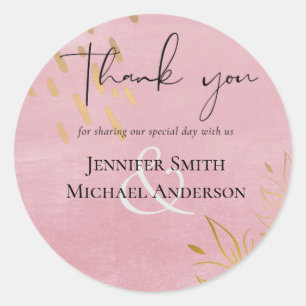 Sticker Rond BUDGET Dusty Mariage d'or rose