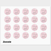 Sticker Rond Budget Dusty rose moderne Mariage Abstrait (Feuille)