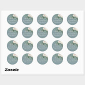 Sticker Rond Budget Mariage Feuille de White Roses Sage Eucalyp (Feuille)