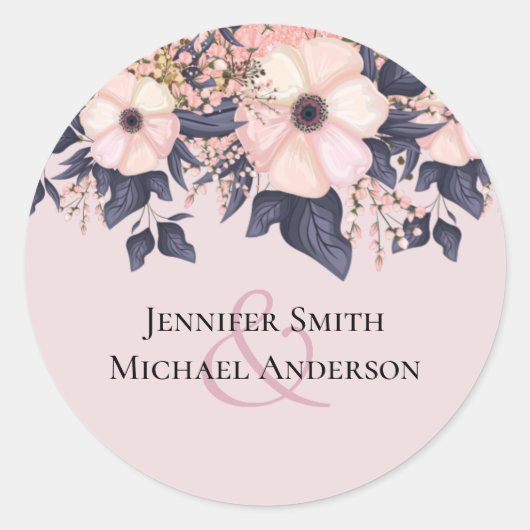 Sticker Rond Budget Mariage rose pâle (Devant)