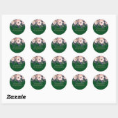 Sticker Rond Budget Mariage rose vert (Feuille)