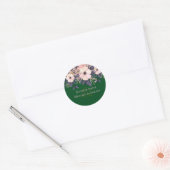 Sticker Rond Budget Mariage rose vert (Enveloppe)