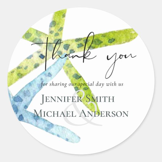 Sticker Rond BUDGET PLAGE Vie de mer océanique Mariage (Devant)