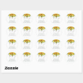 Sticker Rond Budget Rustique Tournesols Mariage Sud (Feuille)