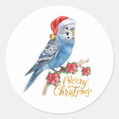 Sticker Rond Budgie Christmas (Devant)