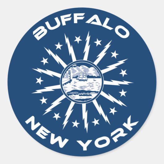 Sticker Rond Buffalo New York (Devant)