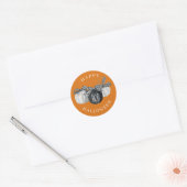 Sticker Rond Buffalo Plaid Citrouille Pays Halloween (Enveloppe)