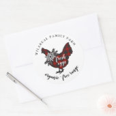 Sticker Rond Buffalo Plaid Family Farm Picken (Enveloppe)