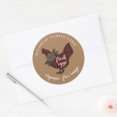 Sticker Rond Buffalo Plaid Family Farm Picken (Enveloppe)