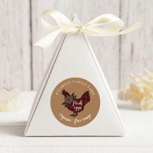 Sticker Rond Buffalo Plaid Family Farm Picken