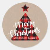 Sticker Rond Buffalo plaid sapin (Devant)