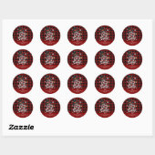 Sticker Rond Buffalo Plaid Snowflake Whimsical Laisser neiger (Feuille)