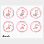 Sticker Rond Buffalo rose Chèque Ustensiles de cuisine Plaque à (Feuille)