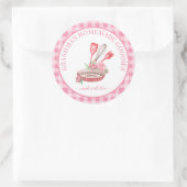 Sticker Rond Buffalo rose Chèque Ustensiles de cuisine Plaque à (Sac)