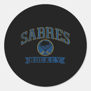 Sticker Rond Buffalo Sabres Hockey Vintage Blanc Officiel de la