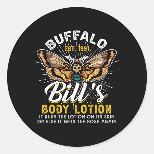 Sticker Rond Buffalobill Body Lotion Lambs Silence 355 Horreur (Devant)