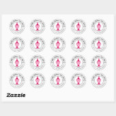 Sticker Rond Buffet de bonbons rose Texte courbe (Feuille)