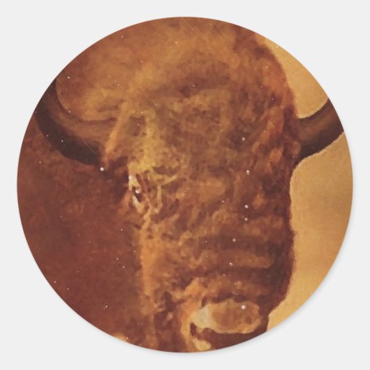 Sticker Rond Buffle / Bison (Devant)